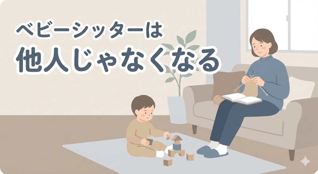 年144時間ベビーシッターを利用する中で、他人から信頼できる存在へと関係性が変わっていく様子を表したイラスト