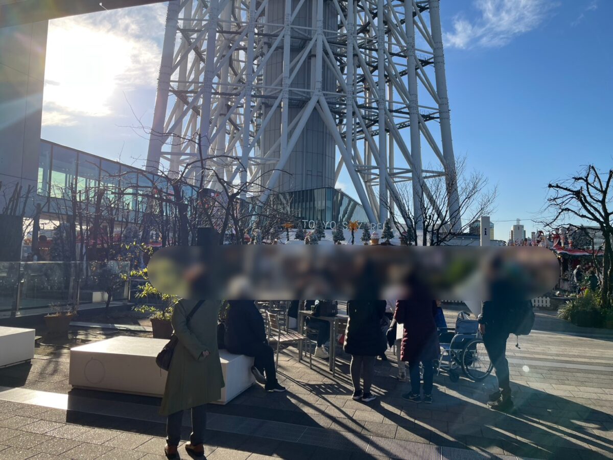 屋外回りルート終盤(スカイツリー入口側へ近づく)|この先で基本ルートと合流