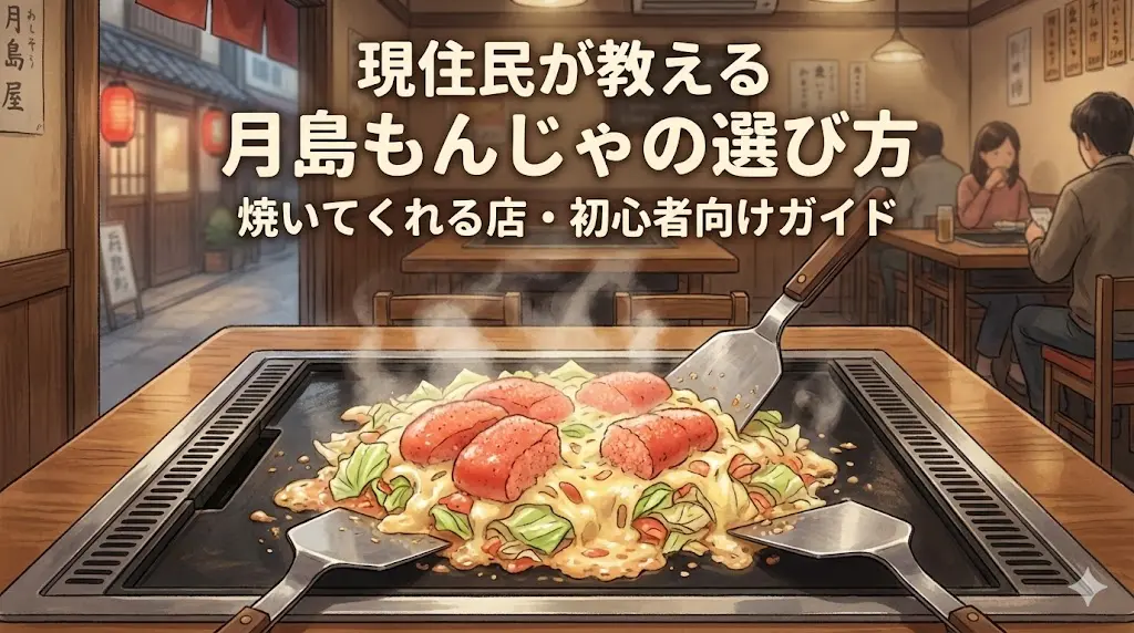 希少【もんじゃ焼き好き必見⁈】月島街区表示板 現住民セレクト】月島もんじゃの選び方｜焼いてくれるお店・初心者向け